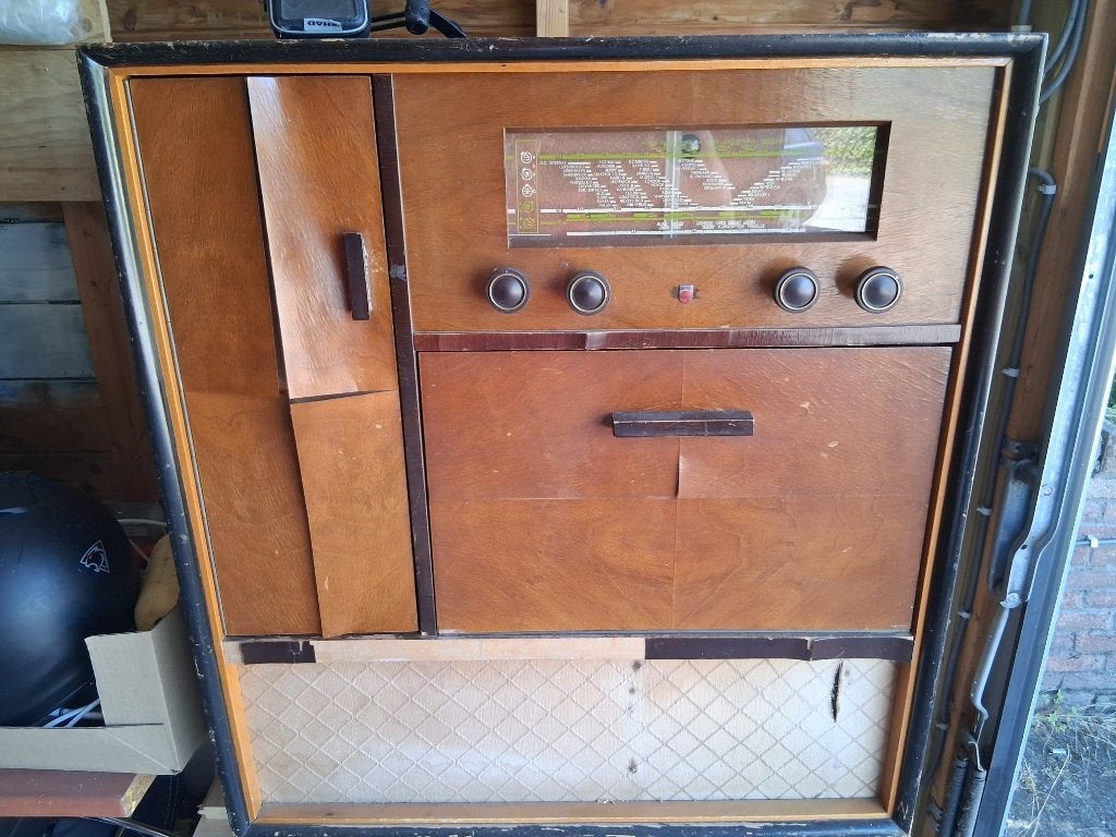 Vintage Philips radio en platenspeler meubel, Audio, Tv en Foto, Platenspelers, Ophalen, Gebruikt, Platenspeler, Philips