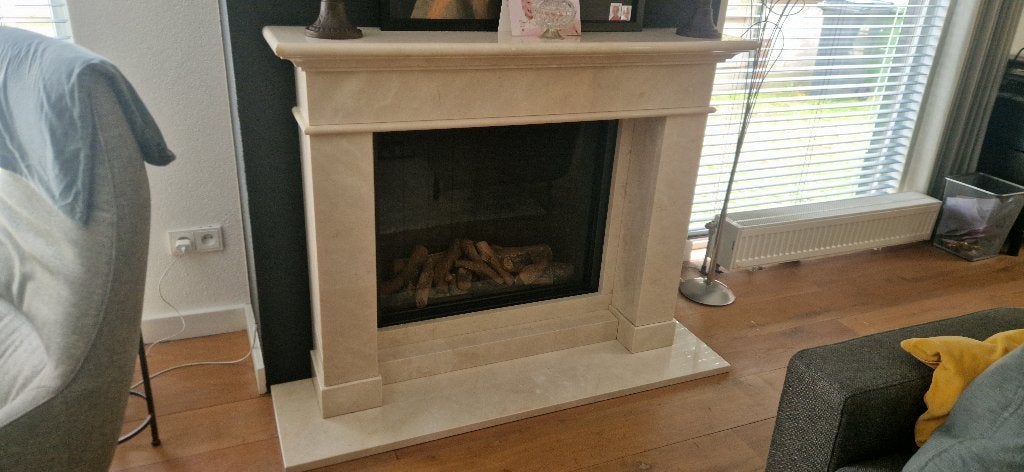 Gashaard Bellfires met marmeren schouw, Ophalen, Gebruikt, Inbouwhaard, Gashaard