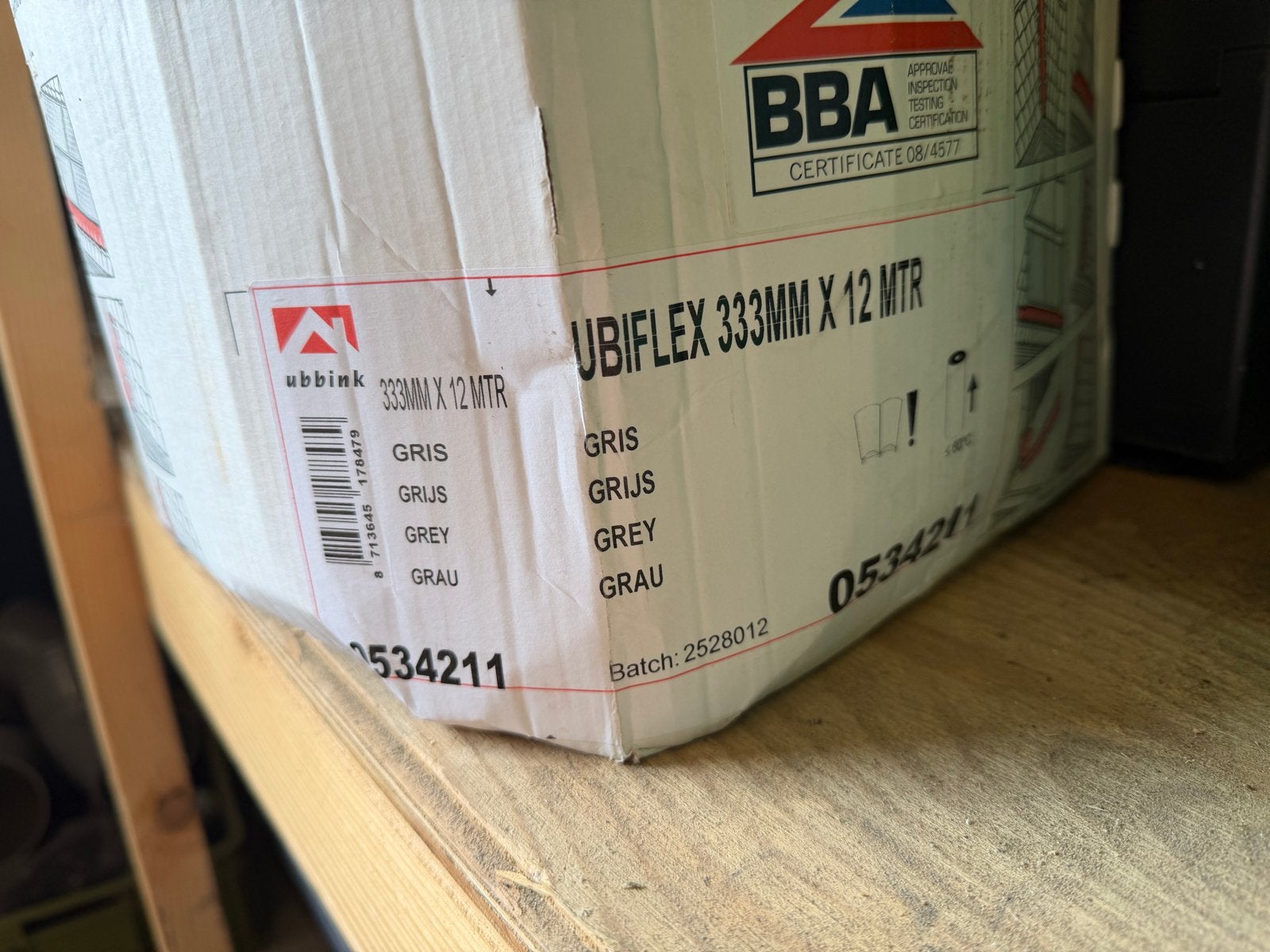 Ubiflex Loodvervanger 333mm x 12m Grijs, Doe-het-zelf en Verbouw, Ophalen, Kunststof, Overige typen, Nieuw