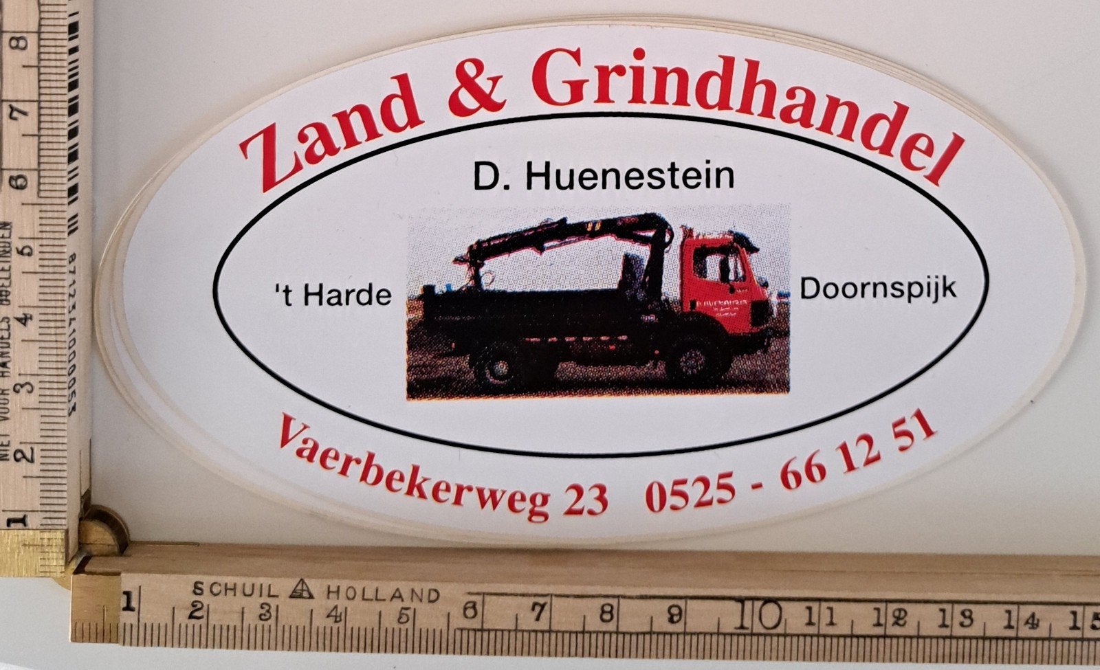 Vintage sticker Vrachtauto vrachtwagen zand en grindhandel, Ophalen of Verzenden, Zo goed als nieuw, Auto of Motor