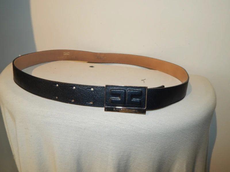Elisabetta Franchi zwarte leren riem aparte merk gesp IT 46, Kleding | Dames, 3 tot 5 cm, Tailleriem, Gedragen, Elisabetta Franchi