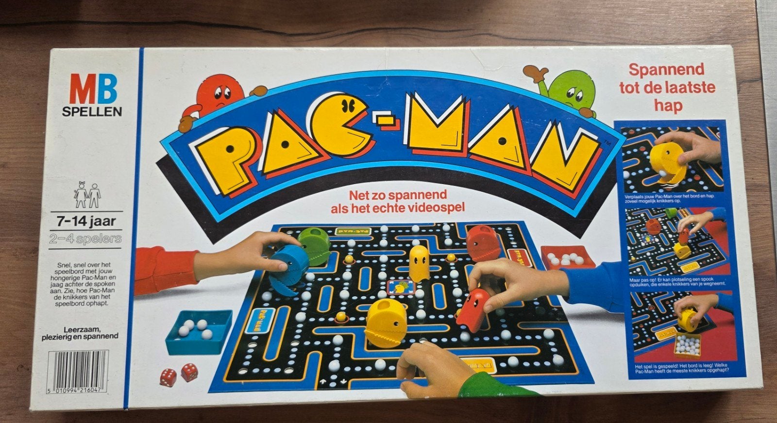 Vintage Pac-Man Bordspel Jaren '80 - Goede Conditie, Drie of vier spelers, Ophalen of Verzenden, Gebruikt, MB Spellen