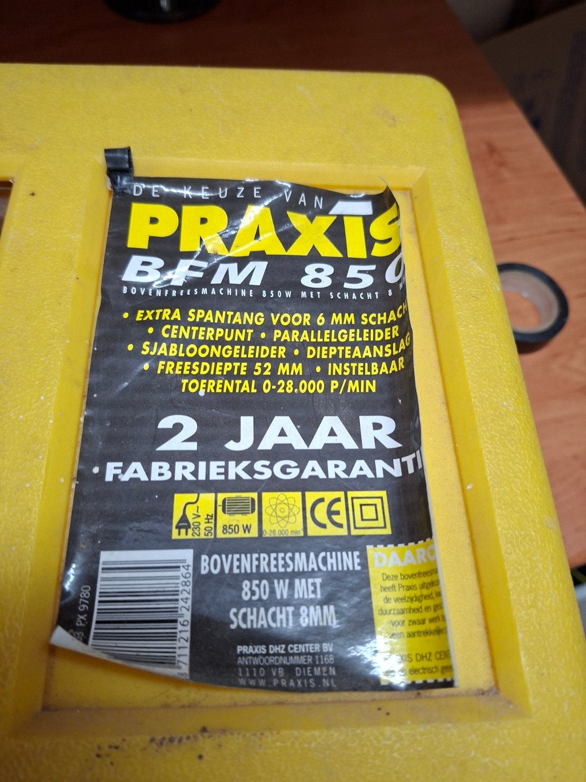 Praxis Bovenfreesmachine BFM 850 - Zo goed als nieuw, Ophalen, Bovenfrees, Elektrisch, Praxis