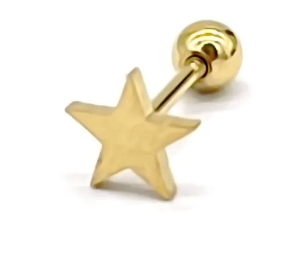 Oorpiercing met ster van nikkelvrij staal, Ophalen of Verzenden, Nieuw, Staal, Oor- of Traguspiercing