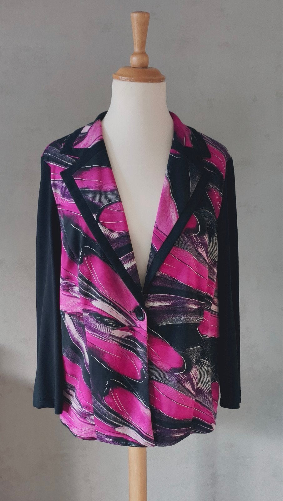 Hermann Lange blazer met print maat 46, Kleding | Dames, Zwart, Maat 46/48 (XL) of groter, Ophalen of Verzenden, Zo goed als nieuw