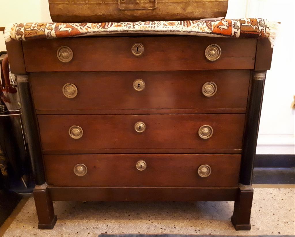 Ladenkast Hollandse Empire commode 1800-1830, Ophalen