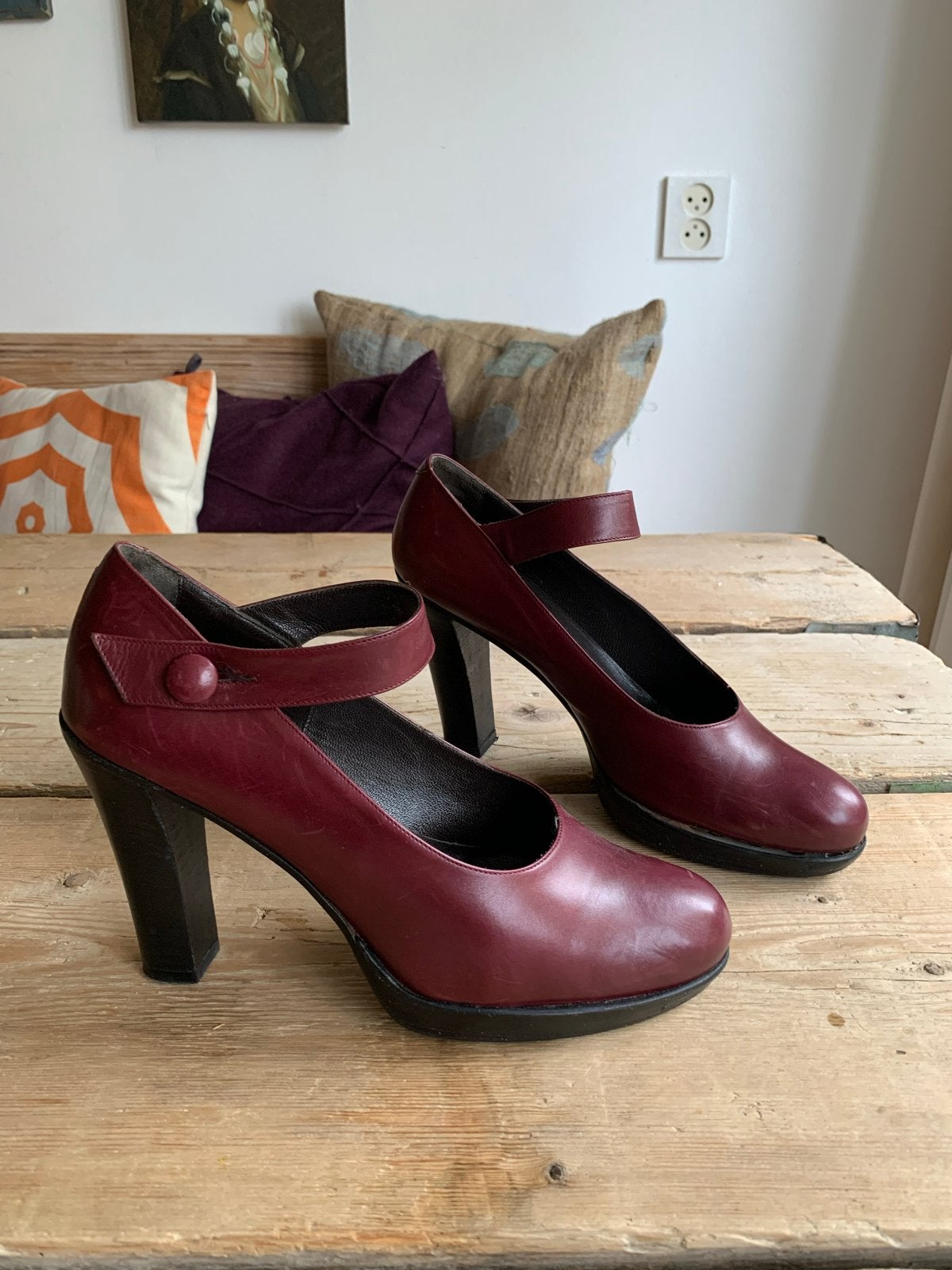 Panara leren pumps bordeaux, maat 37, zo goed als nieuw, Pumps, Ophalen of Verzenden, Zo goed als nieuw, Rood