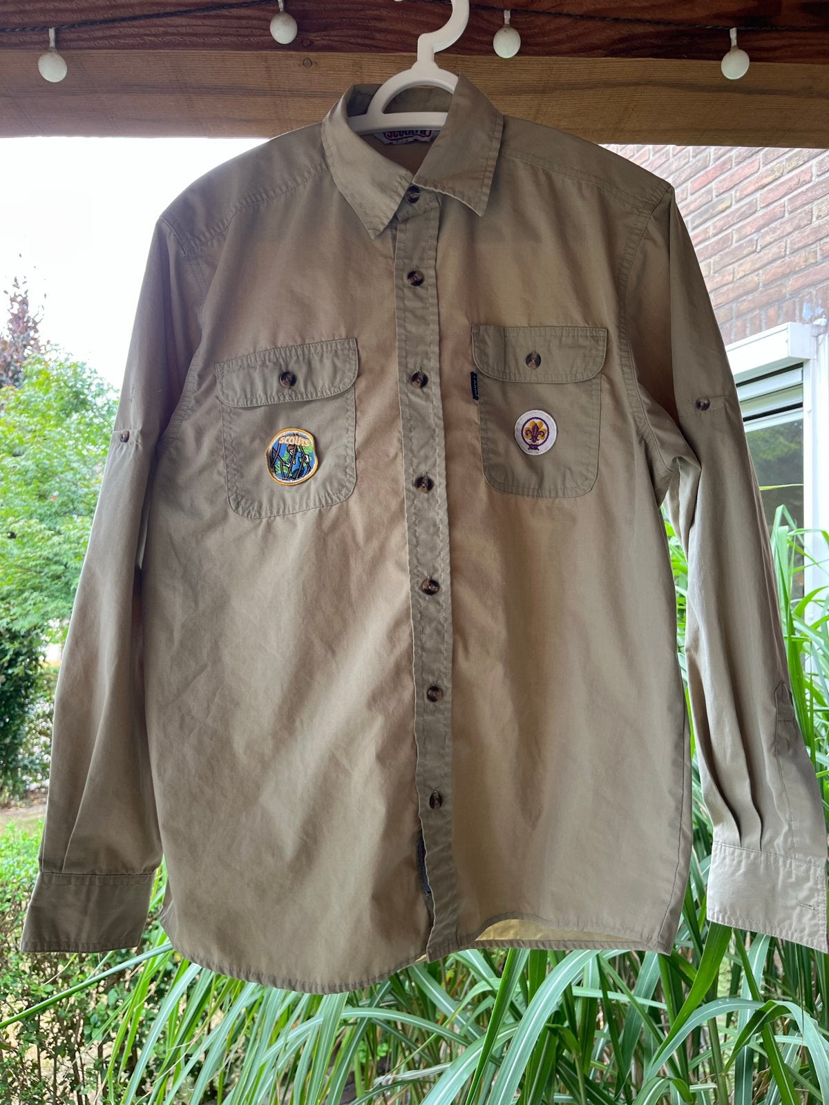 Scoutfit Scout blouse maat 170 met badges, Ophalen of Verzenden, Gebruikt, Kleding