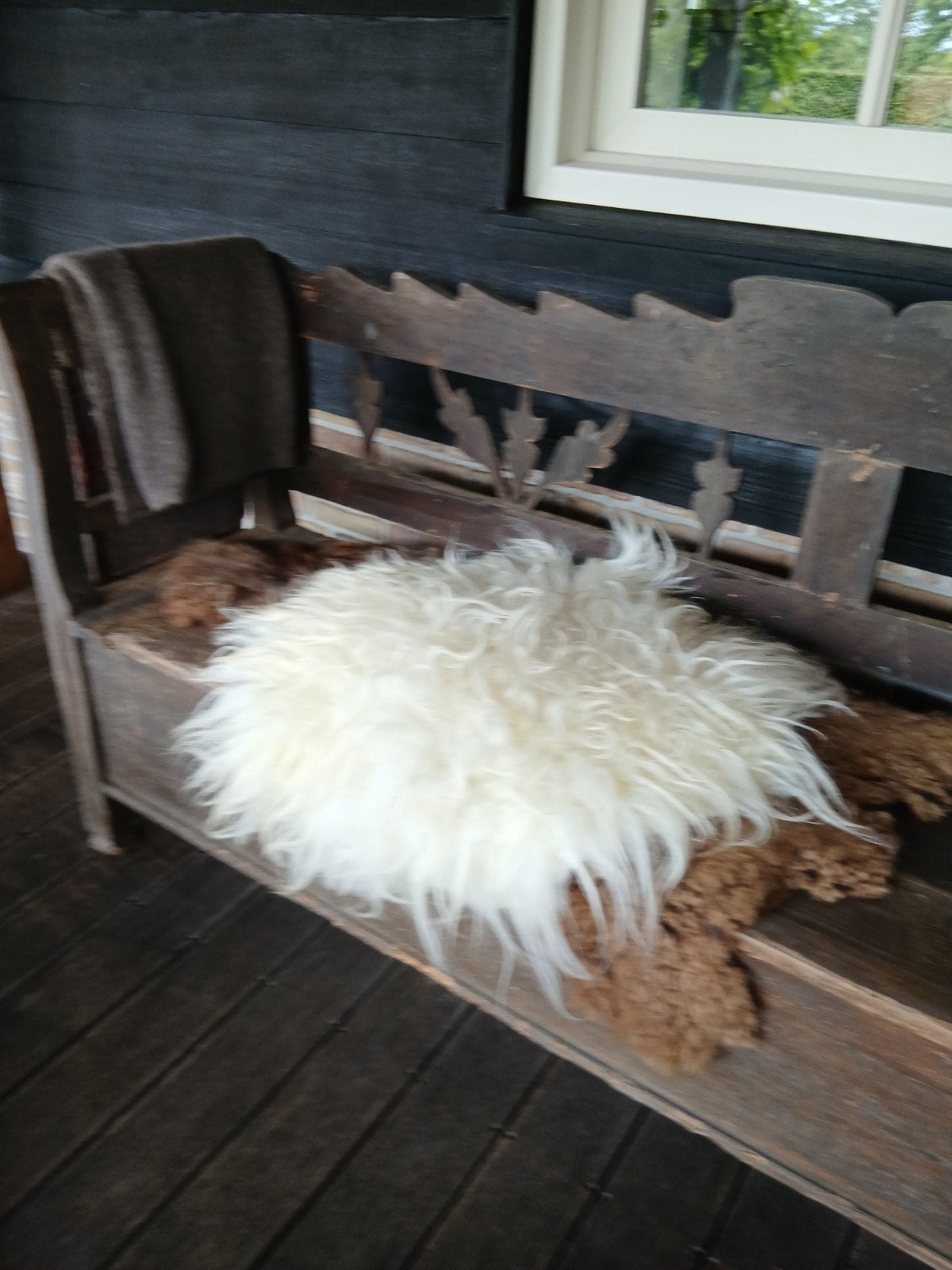 Gevilte schapenvacht landelijk,brocante, Ophalen of Verzenden, Rechthoekig, 50 tot 100 cm