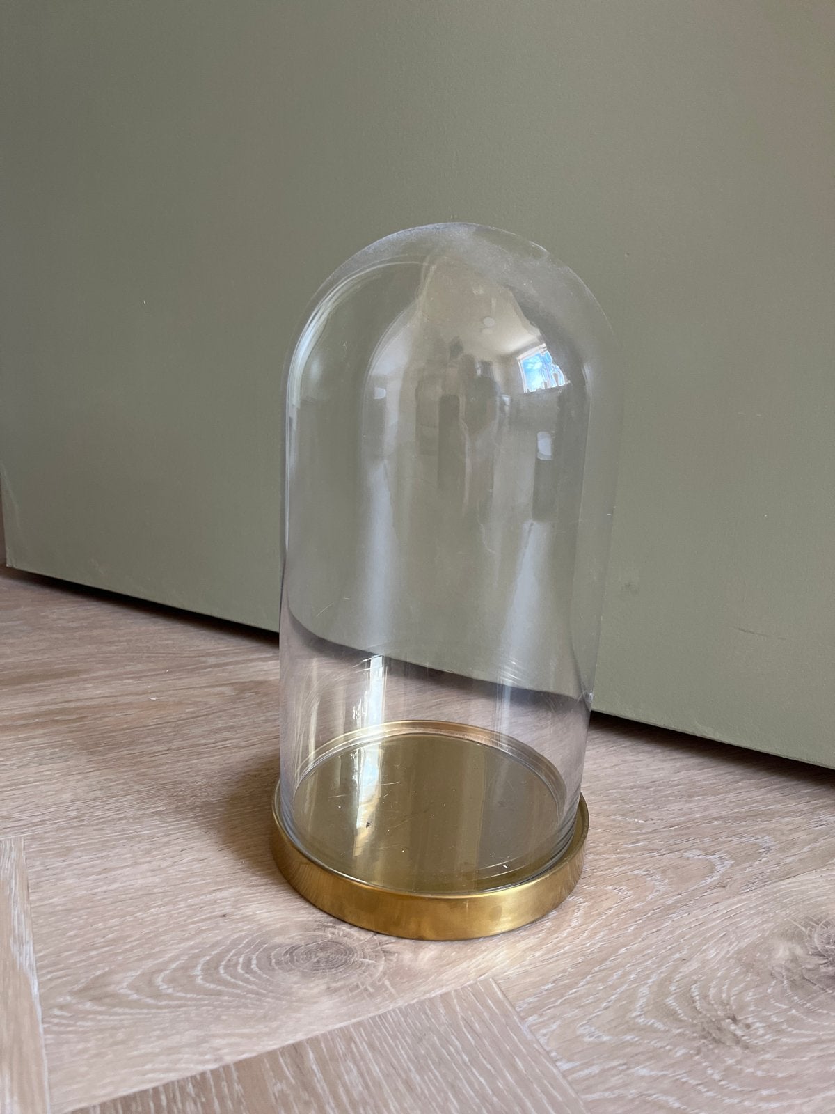 Glazen stolp met gouden voet, Ophalen, Gebruikt, Goud, Glas