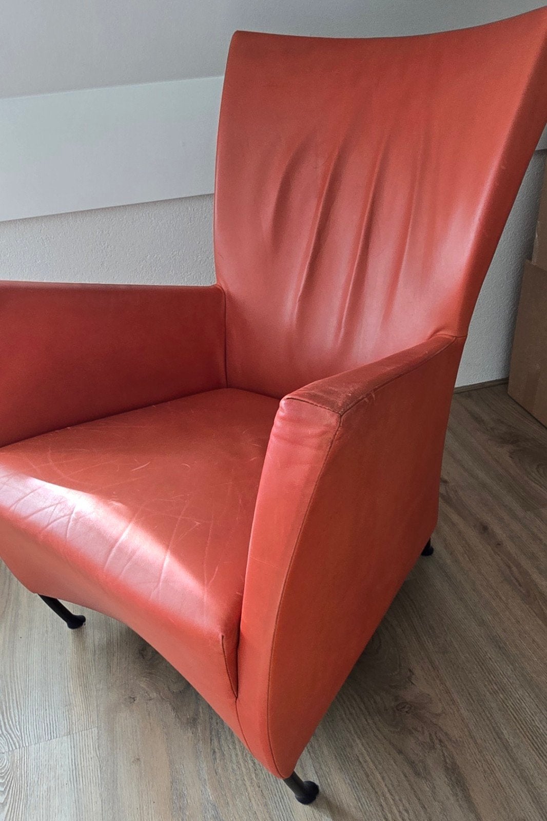 Montis Windy Tijdloos Design Fauteuil -  Kalfs Leer Terra, Ophalen, Tijdloos design, Gebruikt, 50 tot 75 cm