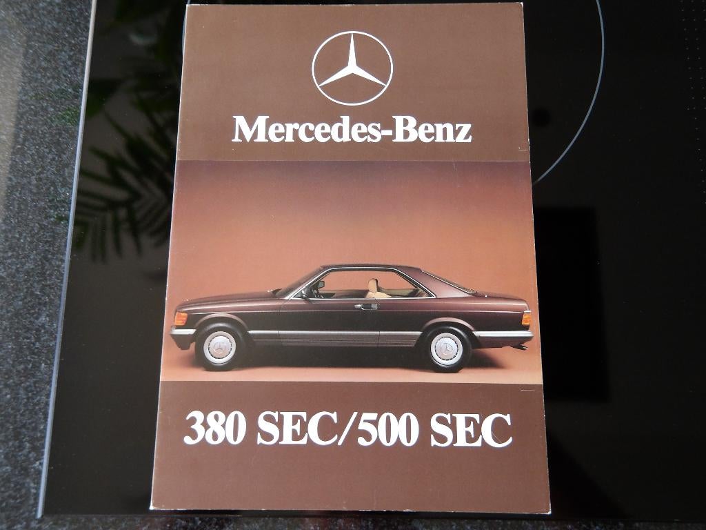 Folder MB Mercedes Benz 380 SEC  / 500SEC, Verzenden, Zo goed als nieuw, Mercedes