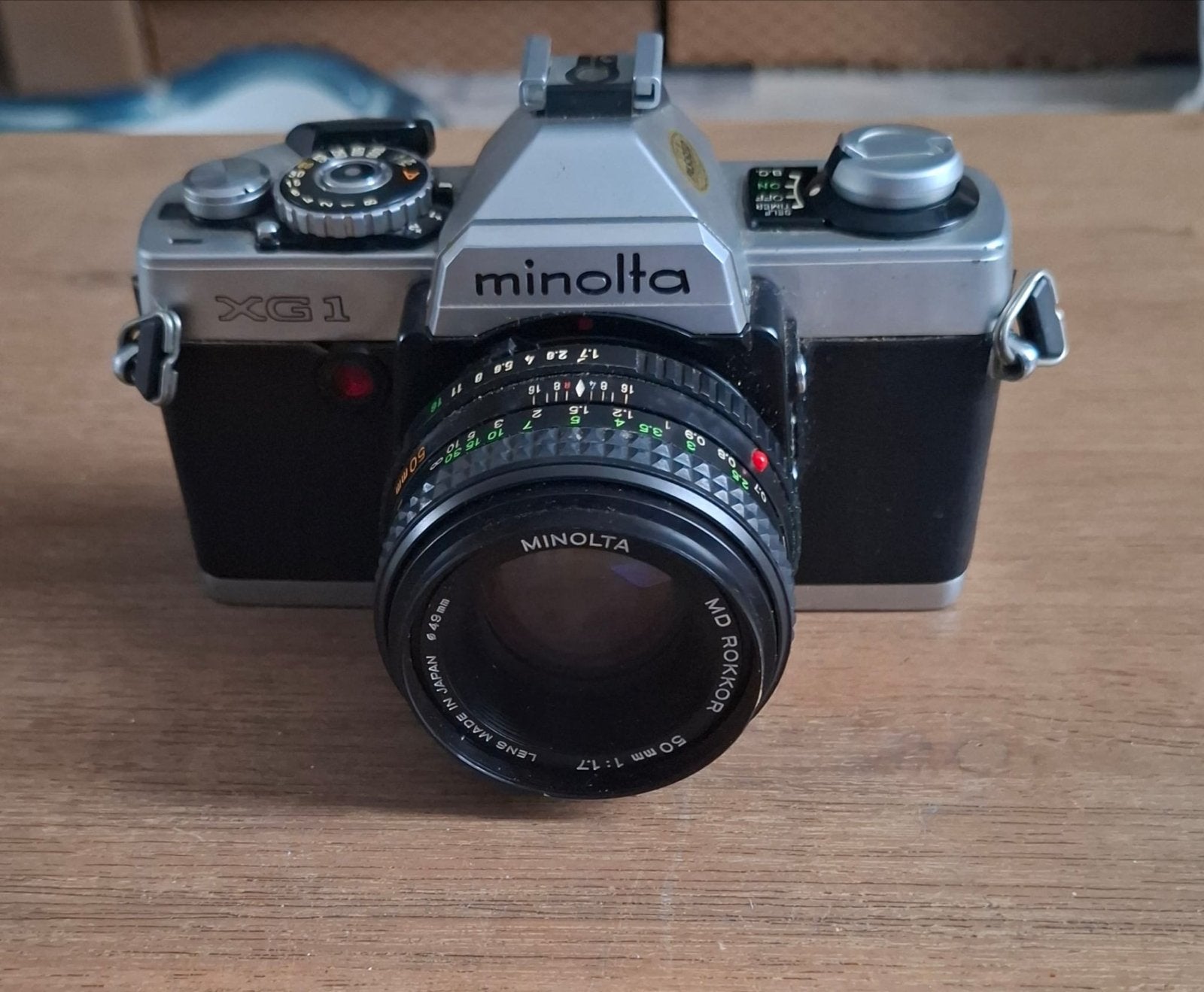 Minolta XG1 Spiegelreflexcamera met MD Rokkor 50mm f/1.7 len, Ophalen of Verzenden, Gebruikt, Spiegelreflex, Minolta