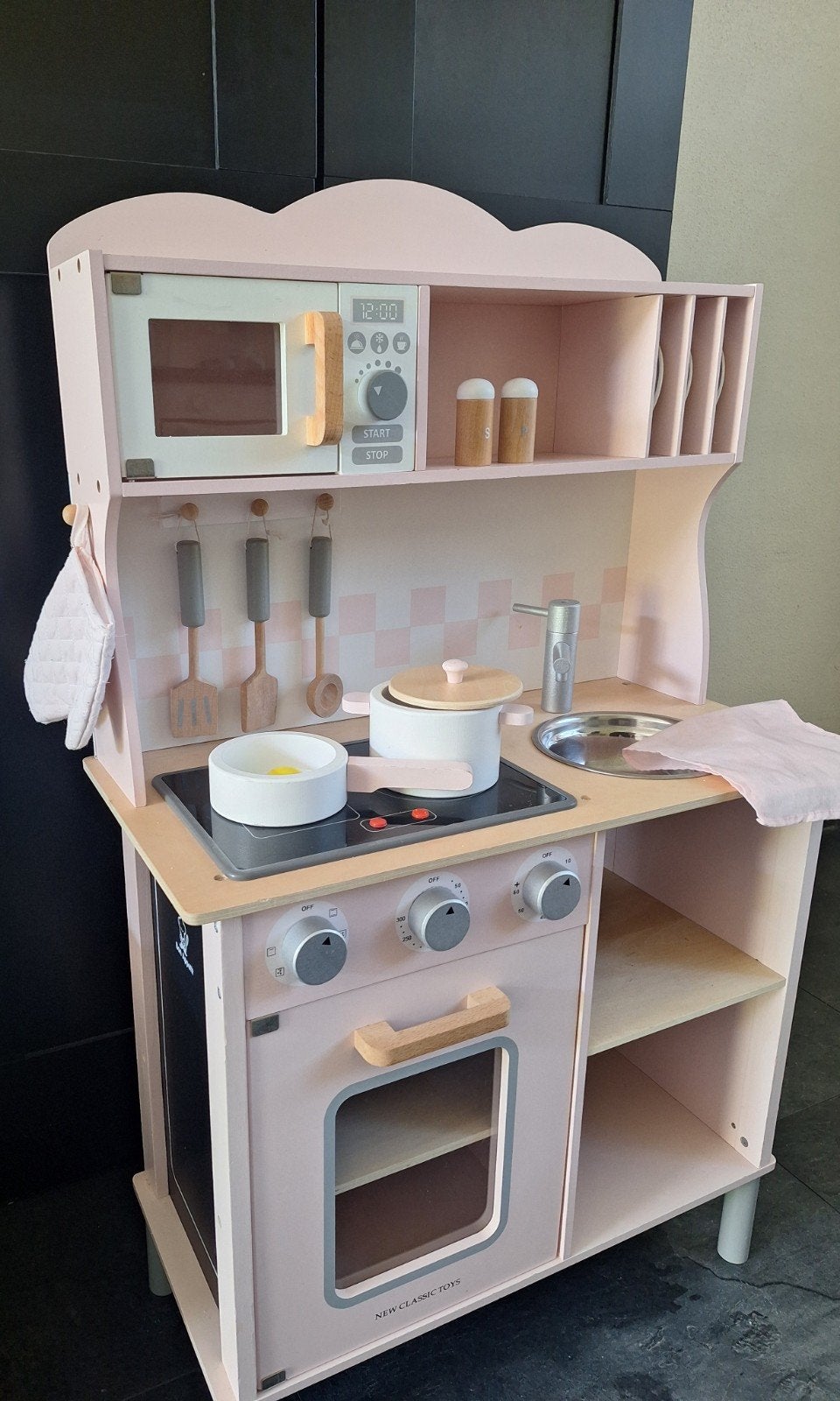 new classic toys houten roze speelkeuken, Ophalen, Gebruikt