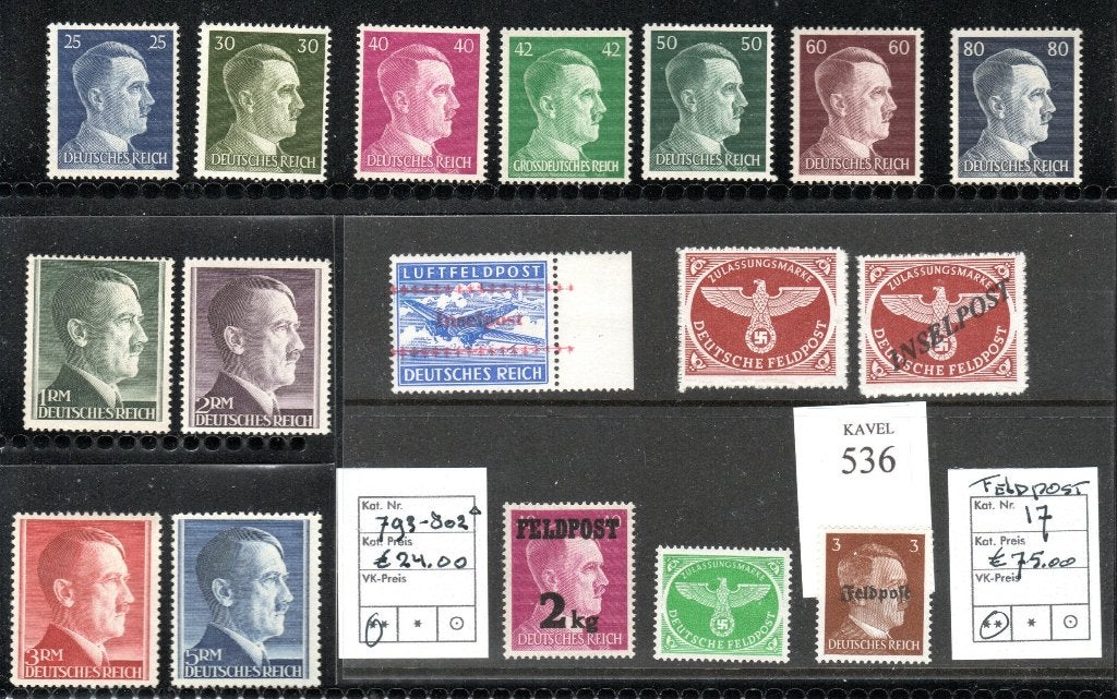Duitse Rijk serie 793-802a + en  div. Feldpost €100,00  **, Verzenden, Duitse Keizerrijk, Postfris