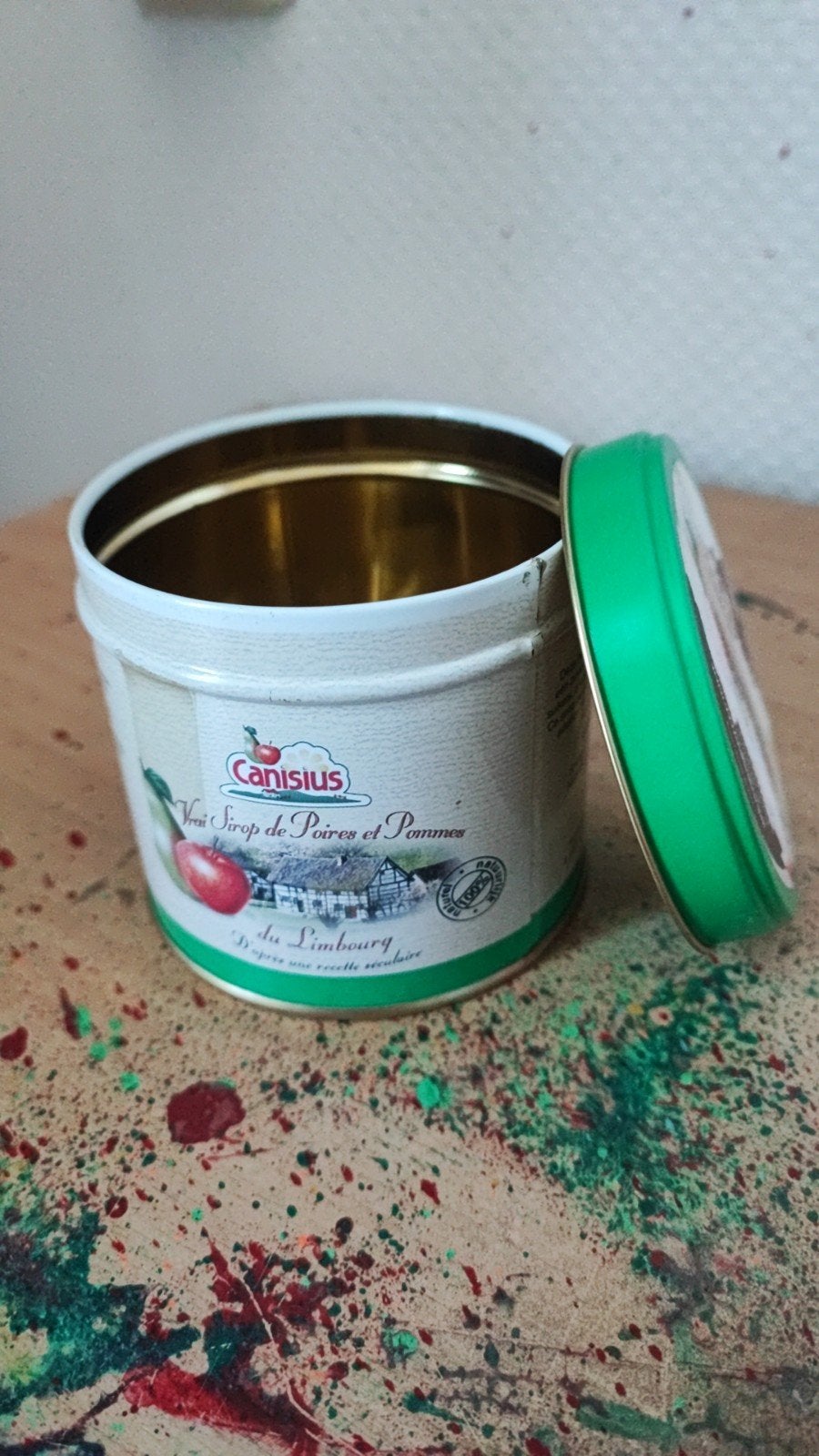 Canisius Peren-Appelstroop Blikje - Vintage Decoratie, Verzamelen, Blikken, Ophalen of Verzenden, Gebruikt, Overige, Overige merken
