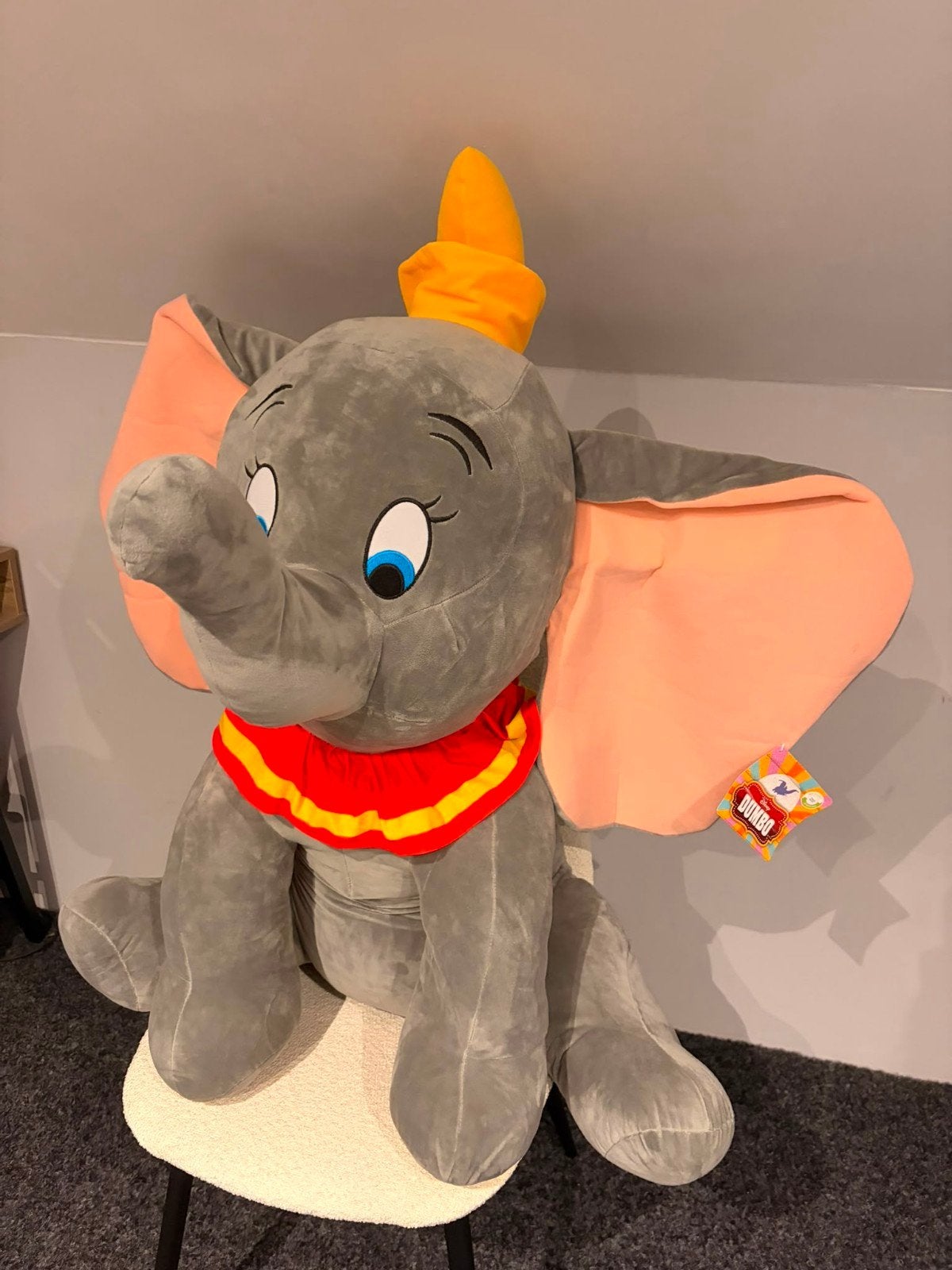 Grote Disney Dumbo Knuffel - Zo goed als nieuw, Disney, Disney, Grijs, Ophalen of Verzenden