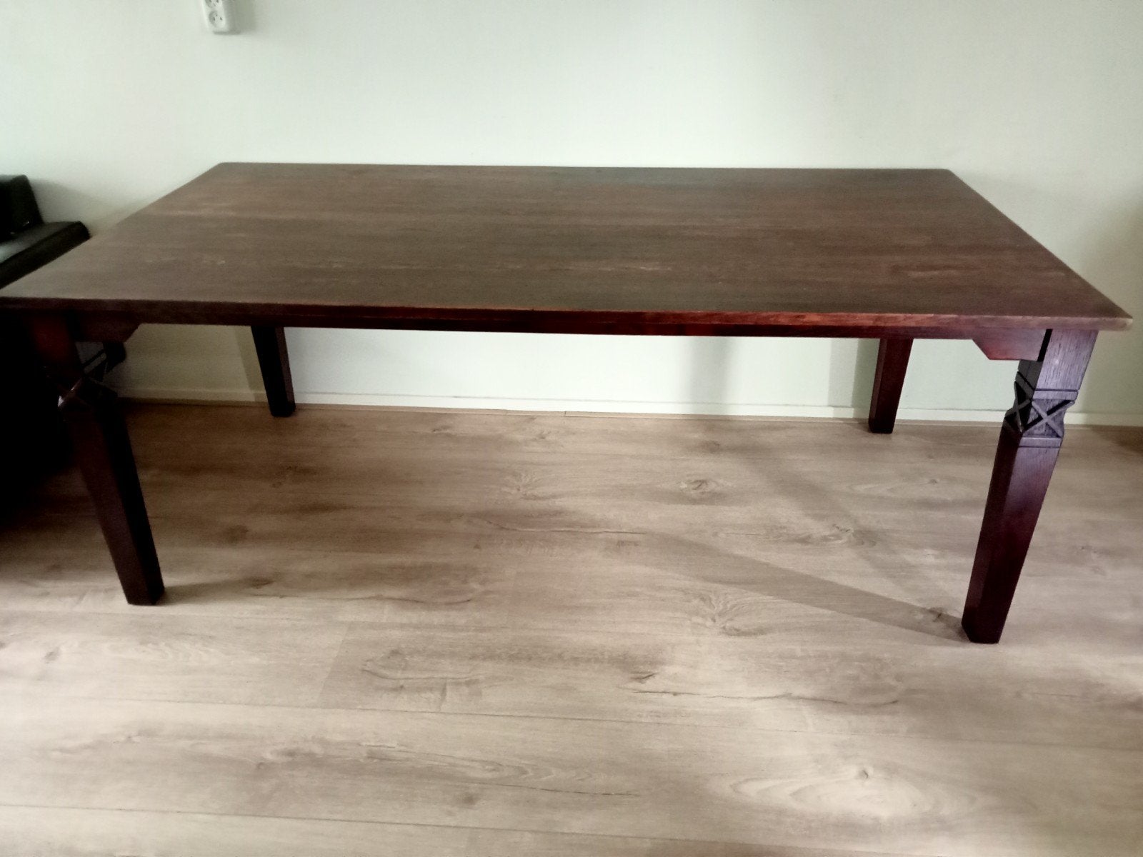 Teakhouten eettafel koloniale stijl, Ophalen, Gebruikt, Koloniaal, Teakhout