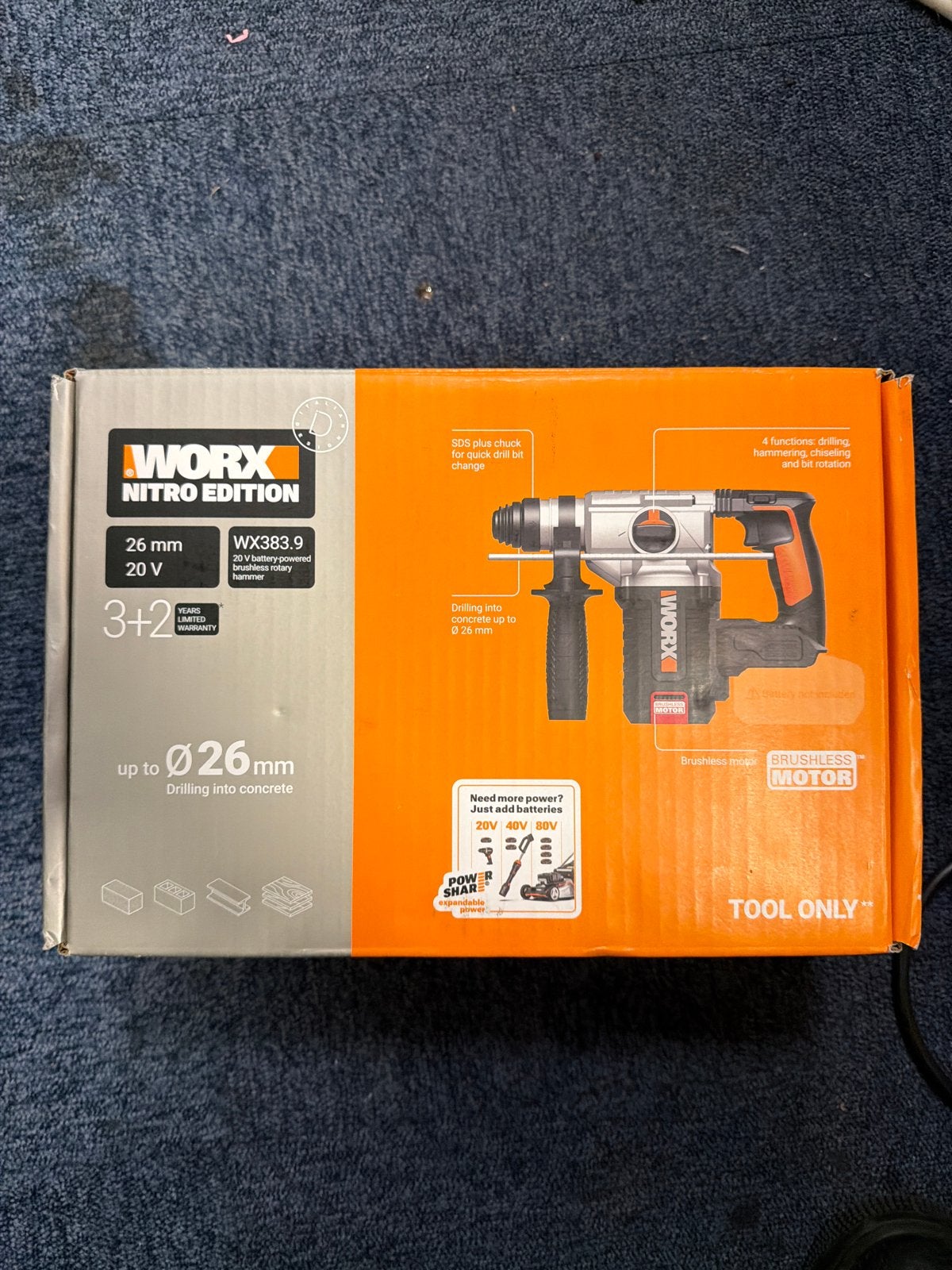 Worx Nitro Edition WX383.9 Boorhamer - Nieuw, 600 watt of meer, Boor- en/of Breekhamer, Nieuw, Ophalen of Verzenden
