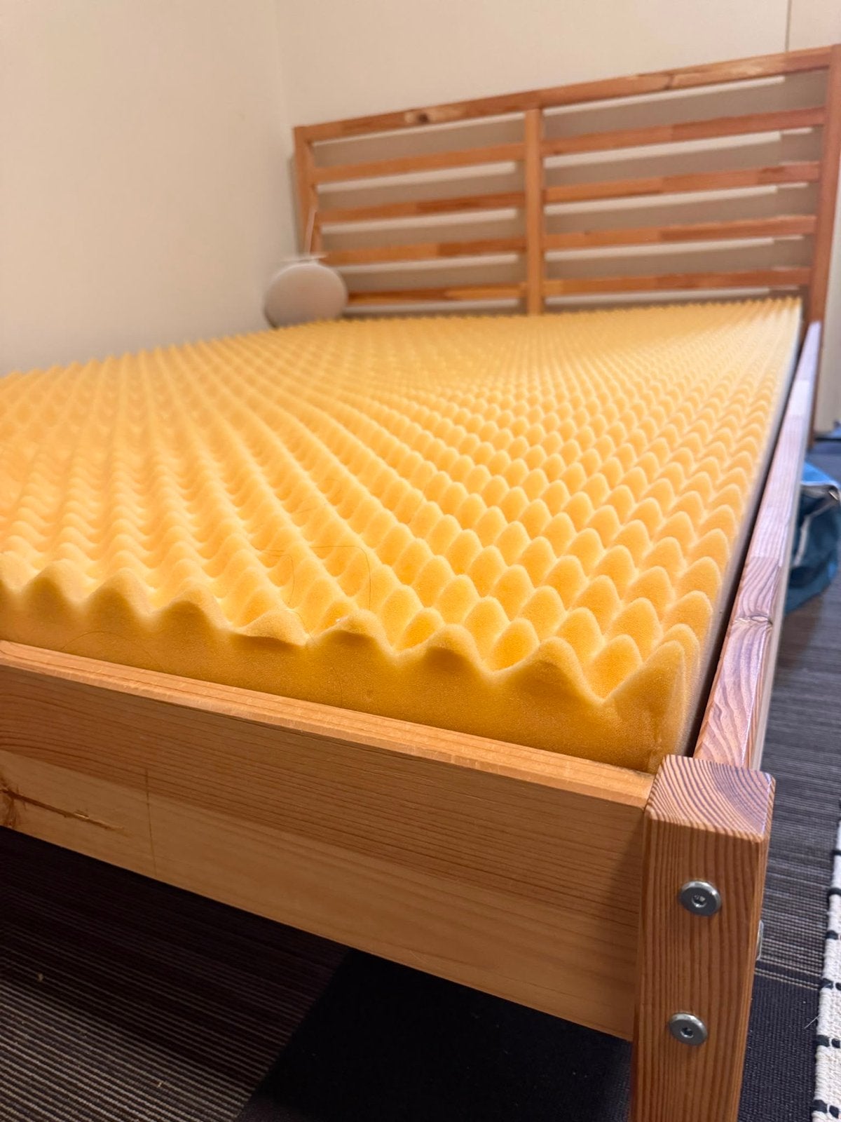 Houten bedframe 140x200cm met lattenbodem (zonder matras), Huis en Inrichting, Slaapkamer | Bedden, Ophalen, Gebruikt, Overige kleuren