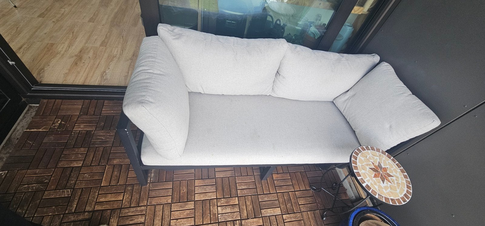 Loungebank met wasbare hoezen, Ophalen, Gebruikt, Aluminium