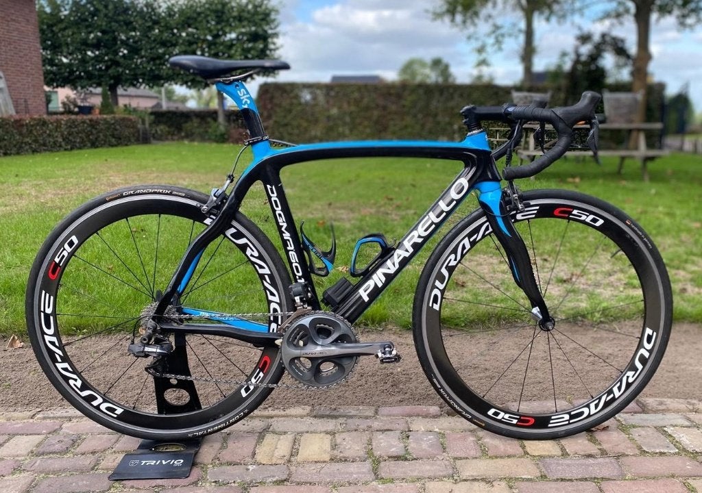 Pinarello Dogma Carbon Dura Ace DI2 Tean Sky maat 55, 28 inch, Carbon, 4881NG, Velgrem