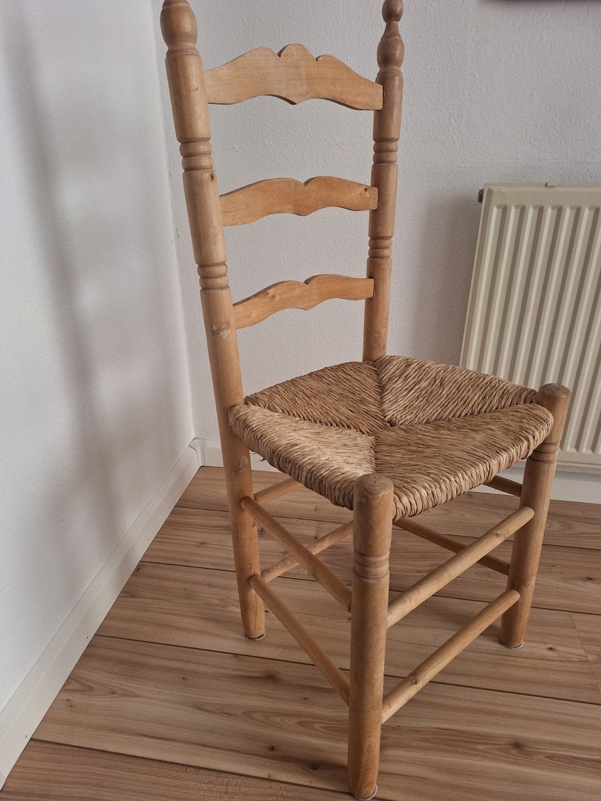 Houten stoel met rieten zitting, Ophalen, Gebruikt, Hout, Eén