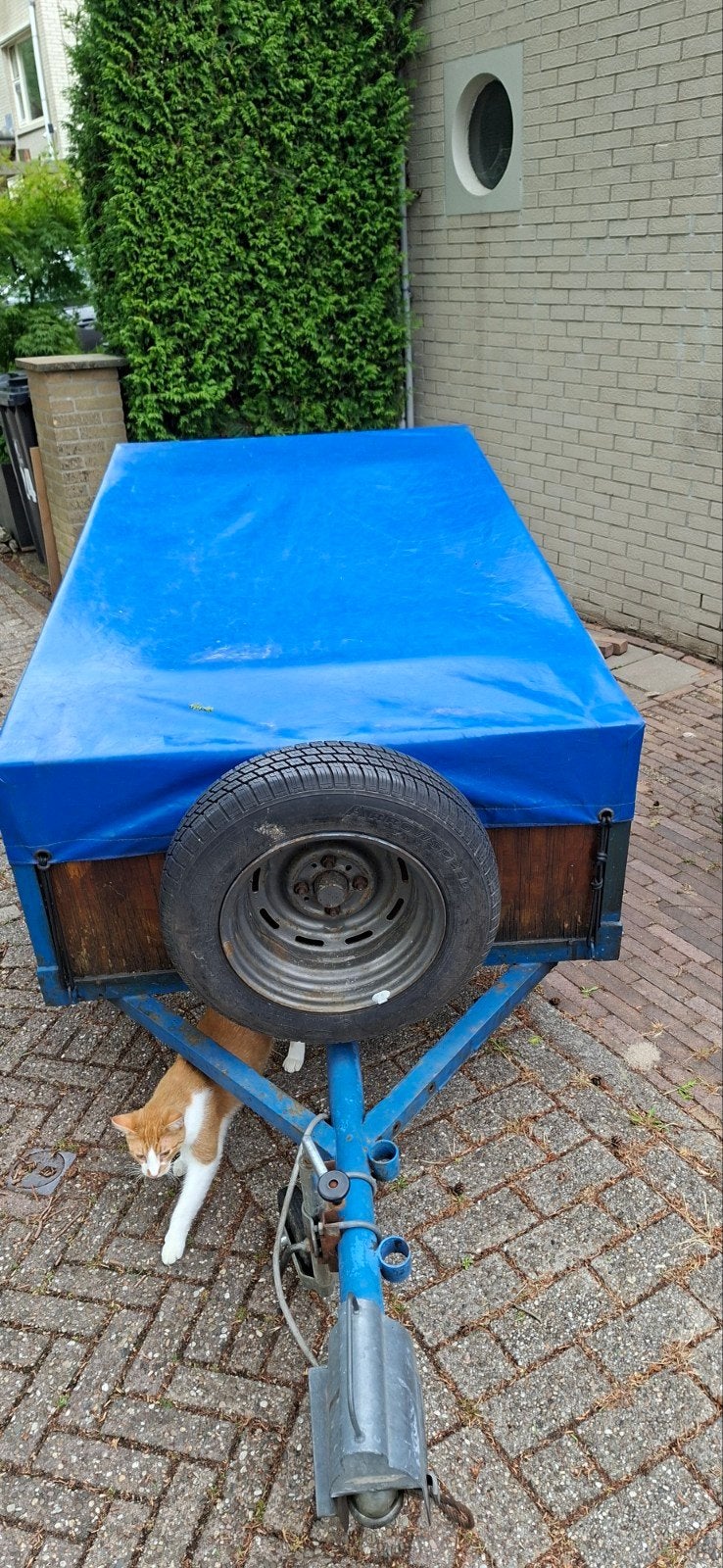 Degelijke aanhanger met dekzeil en reservewiel, Ophalen of Verzenden, Gebruikt