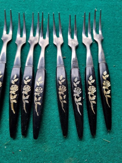 cocktailprikkers 12x zwart met rozen, Huis en Inrichting, Ophalen of Verzenden, 'T Olde Gre-j, Info@toldegrej.nl, Endepoelstraat 20f Didam