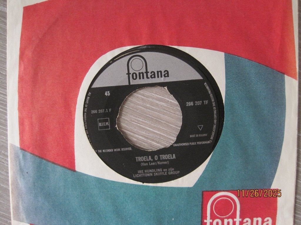 The Lichttown Skiffle Group  -   Troela, o troela, Originele persing, 7 inch, Ophalen of Verzenden, Zo goed als nieuw