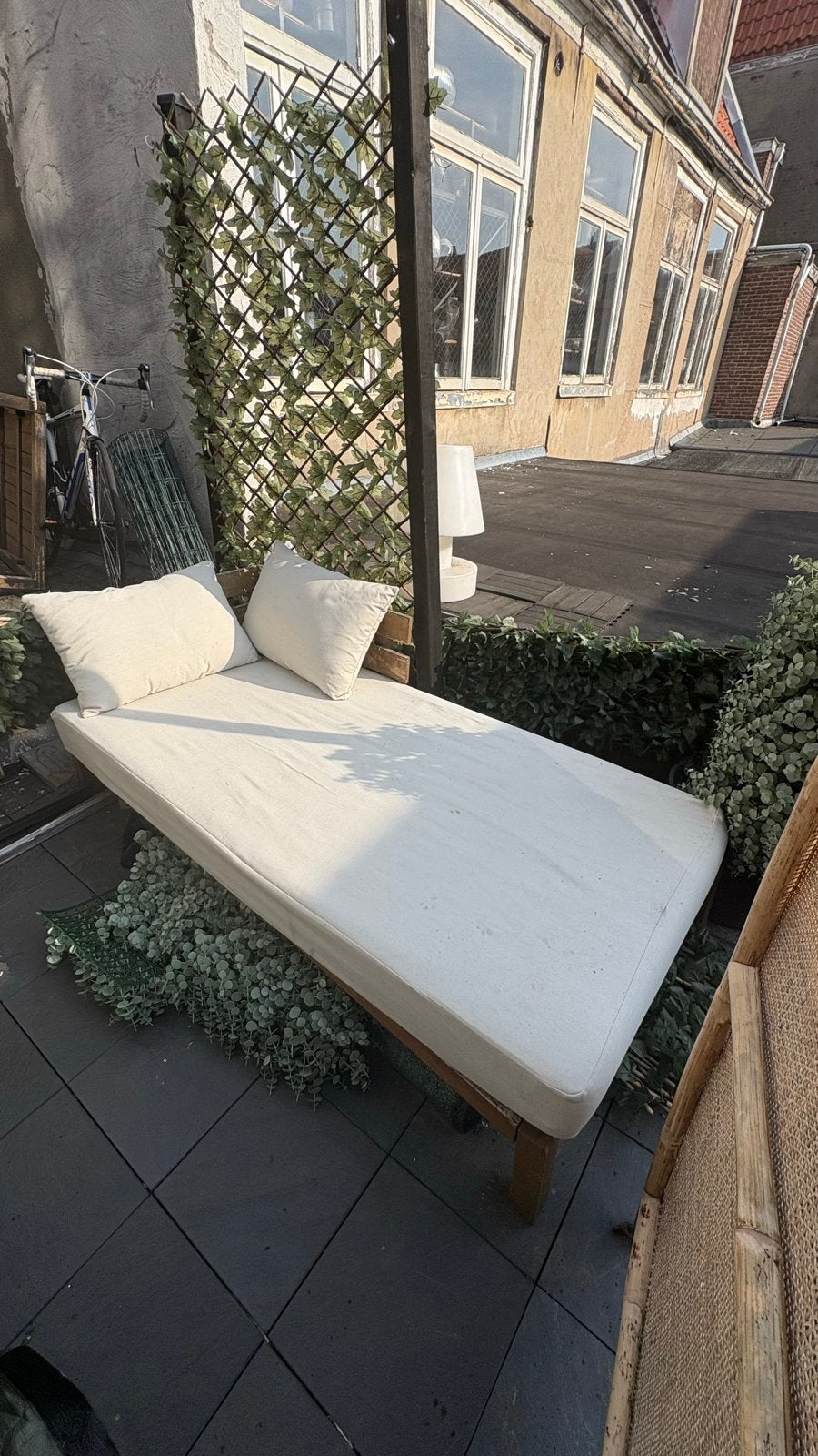 Verstelbare ligstoel /bank voor buiten met kussens - haarlem, Ophalen, Gebruikt, Hout