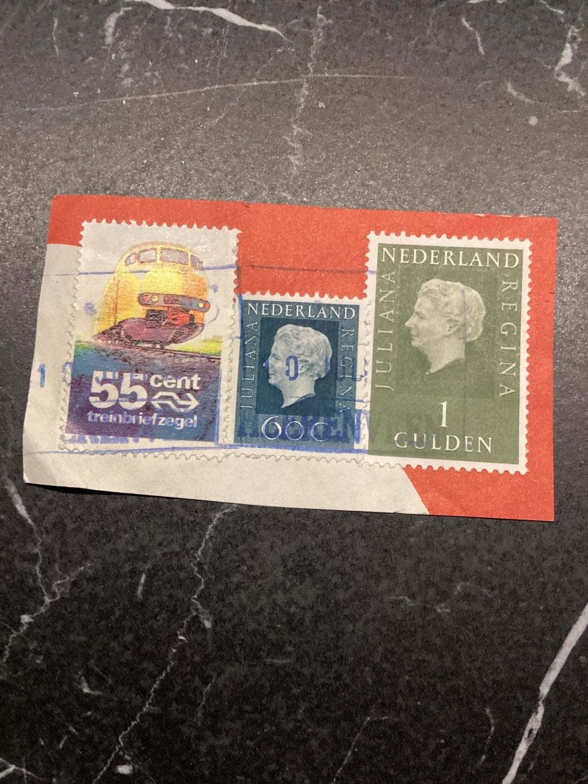 Nederlandse postzegels Juliana en treinbriefzegel, Postzegels en Munten, Ophalen of Verzenden, Na 1940, Gestempeld