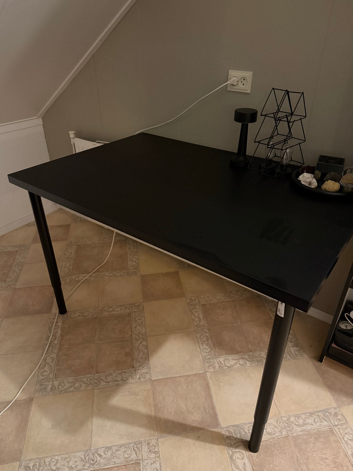 IKEA OLOV Bureau Zwart - Verstelbaar in Hoogte, Ophalen, Zwart, Gebruikt, Spaanplaat of MDF