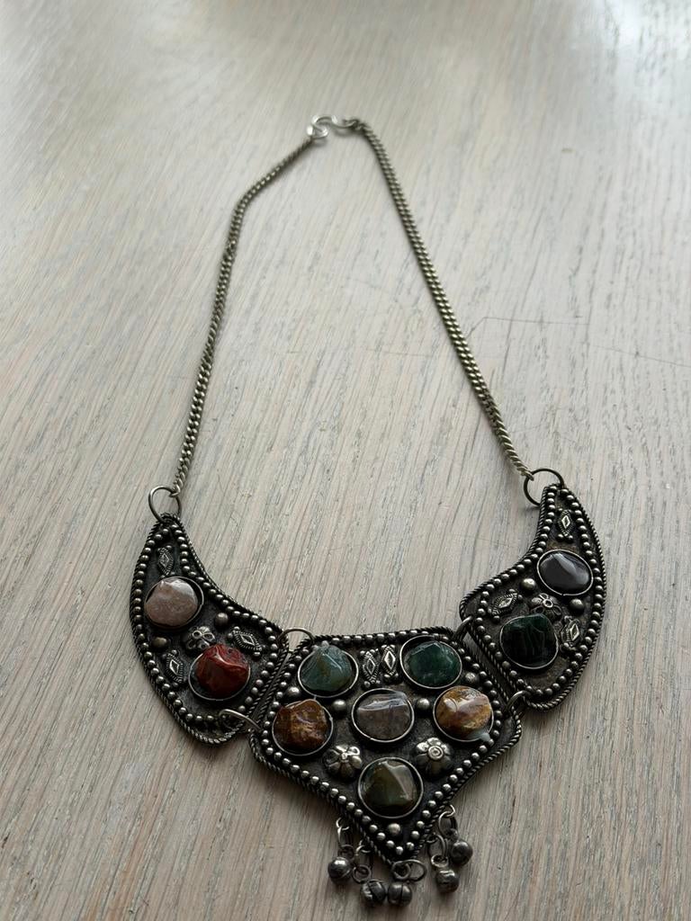 Oosterse ketting, Ophalen of Verzenden, Zo goed als nieuw, Zilver, Overige materialen