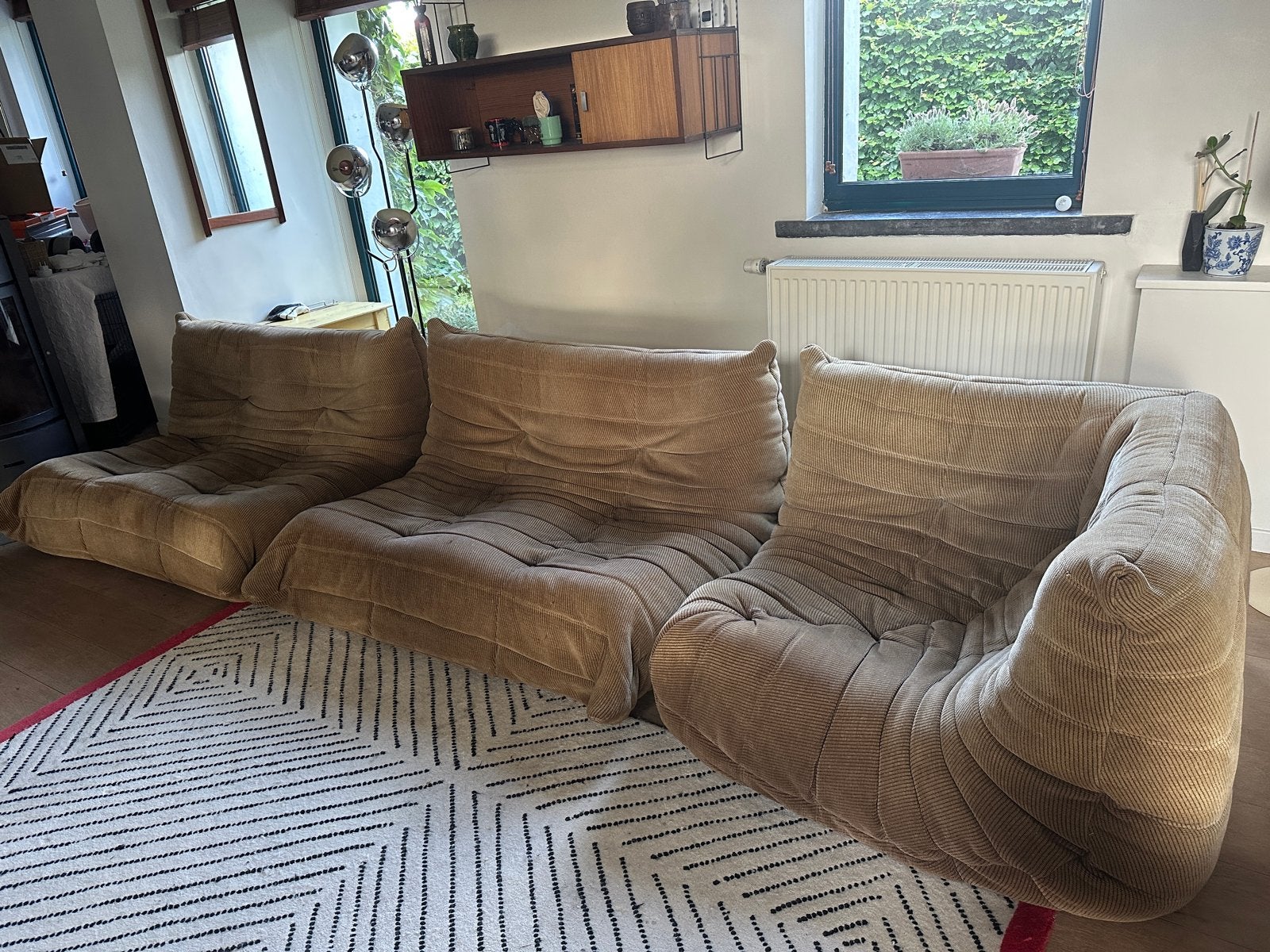 Togo Ligne Roset bank - 3-zits en hoekelement, Gebruikt, 100 tot 125 cm, Hoekbank, 300 cm of meer