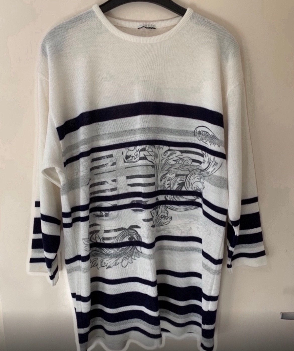 Wit/blauw streep trui. Maat XL., Ophalen of Verzenden, Gedragen, Maat 46/48 (XL) of groter, Blauw
