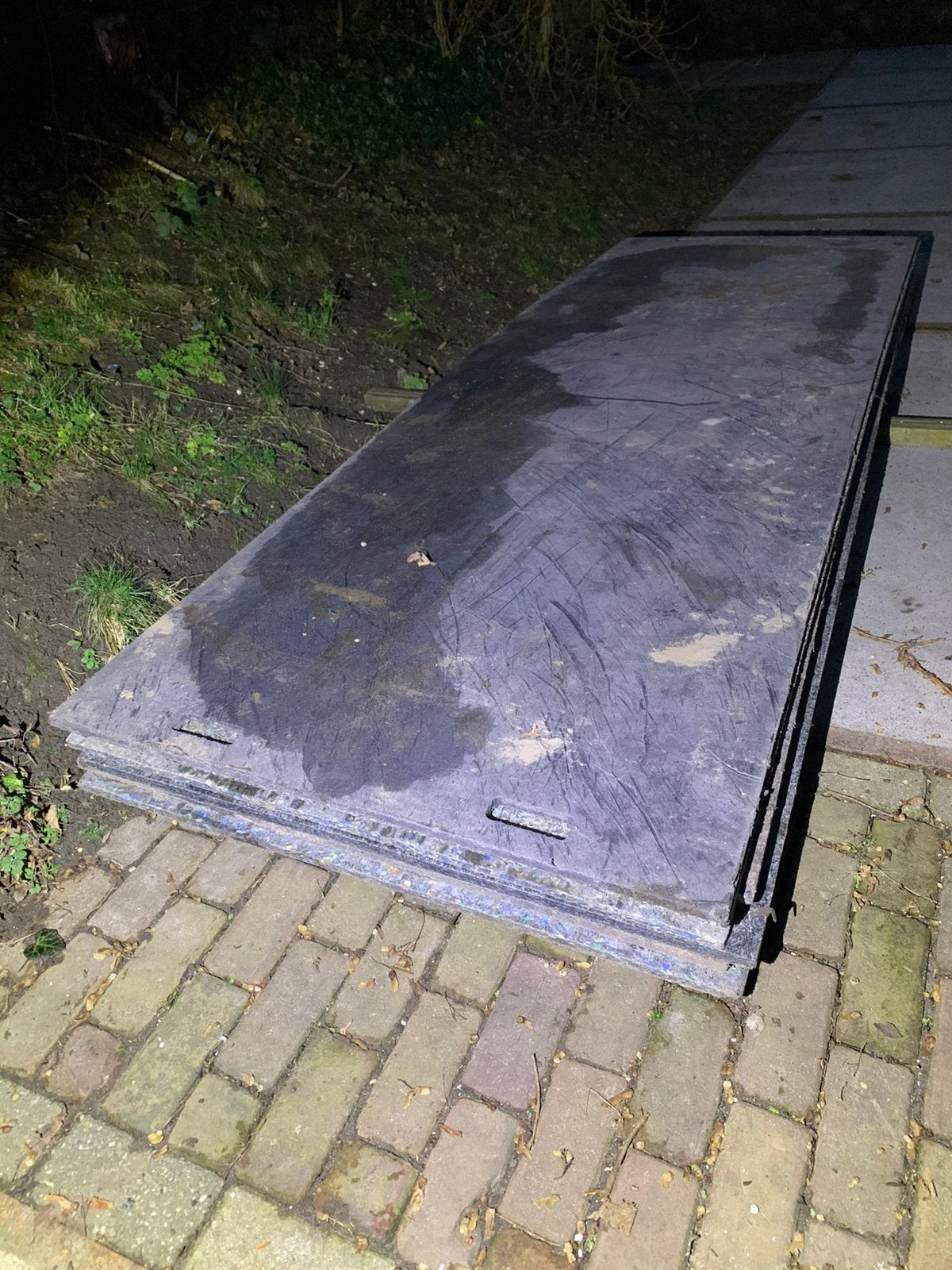 Kunststof rijplaten, Doe-het-zelf en Verbouw, Platen en Panelen, Ophalen, Gebruikt