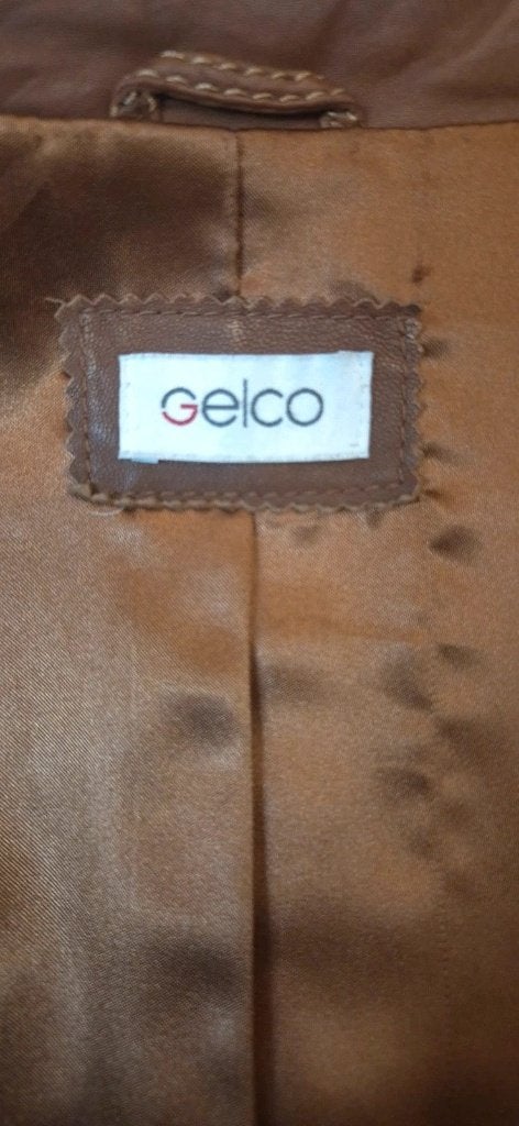 Leren dames jas, Bruin, Gelco, Maat 42/44 (L), Djt@dejuistetoon.eu