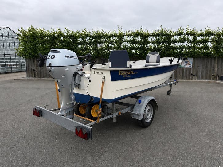 Topcraft 435 Fishing met Honda 20pk en trailer