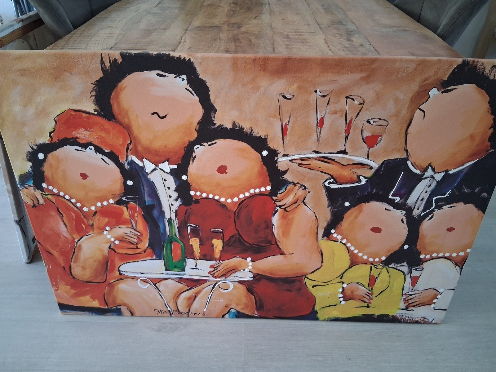 Dikke Dames schilderij, Ophalen of Verzenden, Zo goed als nieuw, Schilderij, 100 tot 125 cm