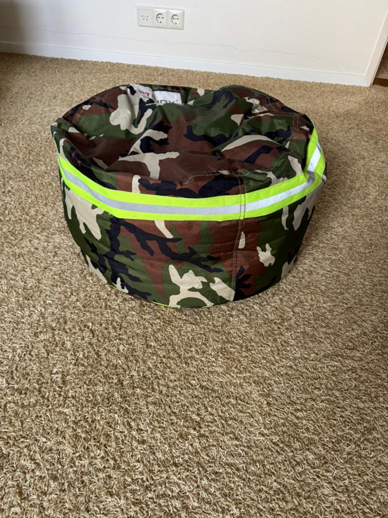 Zitzak Sit & Joy - ø55 cm leger kleur met reflectieband, Ophalen, Zo goed als nieuw, Zitzakstoel