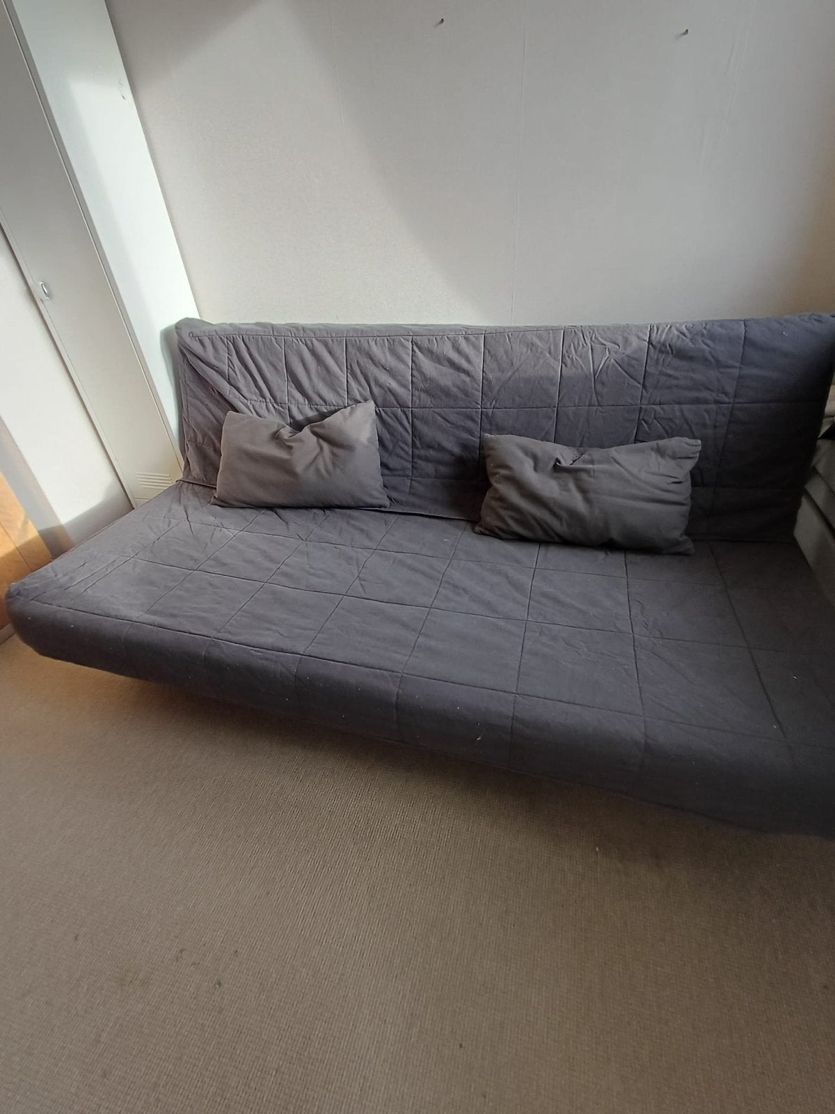 IKEA Beddinge slaapbank - grijs, 140x200 cm, Ophalen, Gebruikt, Tweepersoons, 140 cm