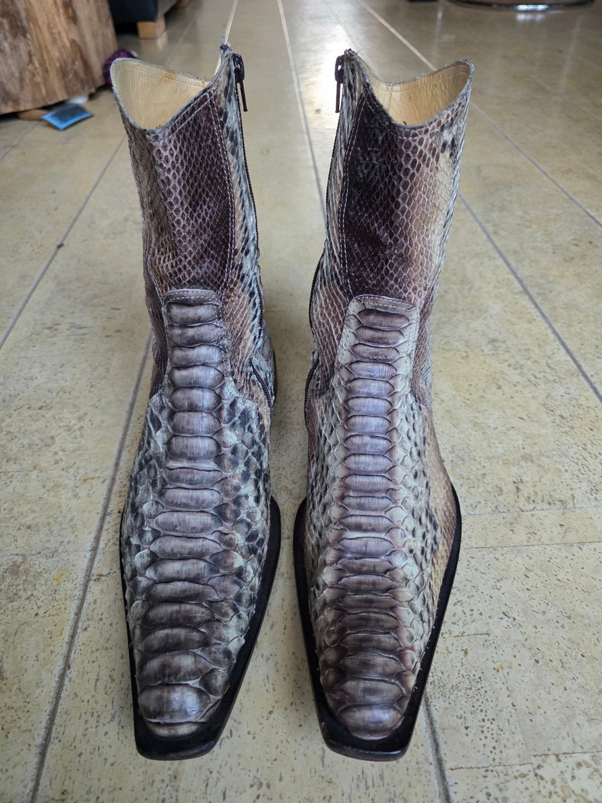 Python boots mt 42 / 42,5. Cowboy western laarzen, Ophalen of Verzenden, Bruin, Boots