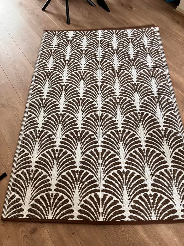 Vloerkleed wit bruin kunsstof, 100 tot 150 cm, Nieuw, Ophalen of Verzenden, 150 tot 200 cm