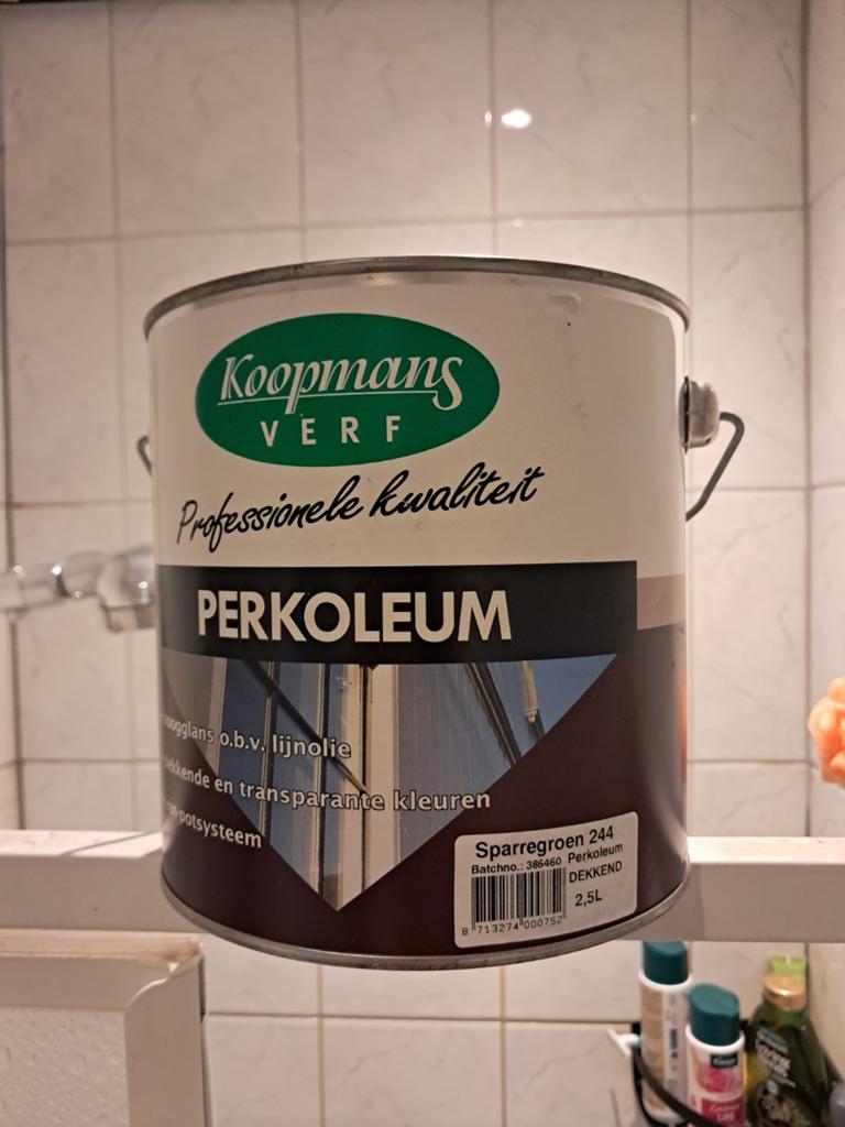 Koopmans Perkoleum Hoogglans Sparregroen 2,5L, Ophalen of Verzenden, Nieuw, Wit