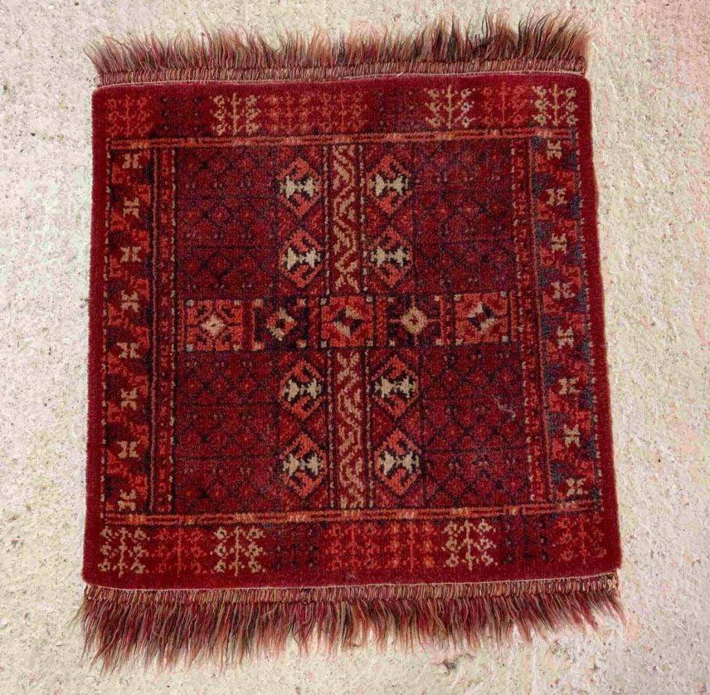 Vintage vierkant tapijt roestbruin tinten 48/48, Vierkant, Ophalen of Verzenden, Zo goed als nieuw, Mon Plaisir 19, Etten-Leur, Netherlands