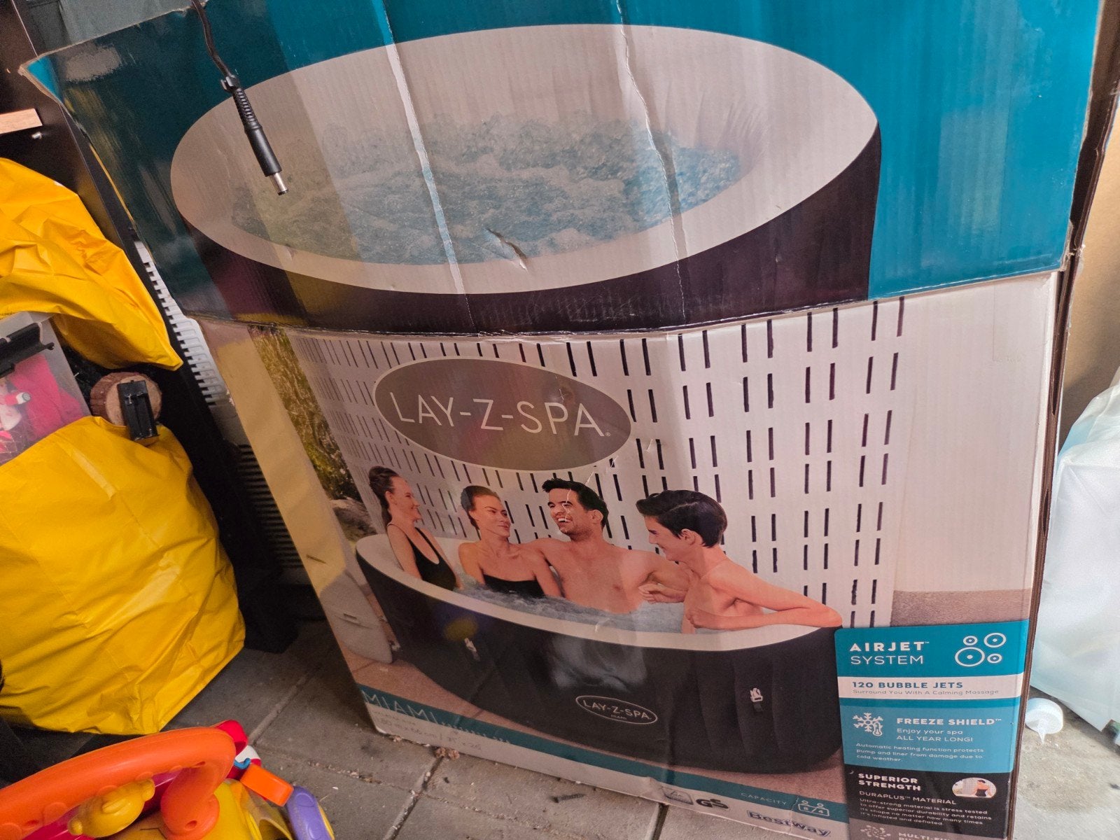 Lay-Z-Spa Opblaasbare Jacuzzi met AirJet Systeem, Ophalen, Zo goed als nieuw, Pomp, Opblaasbaar