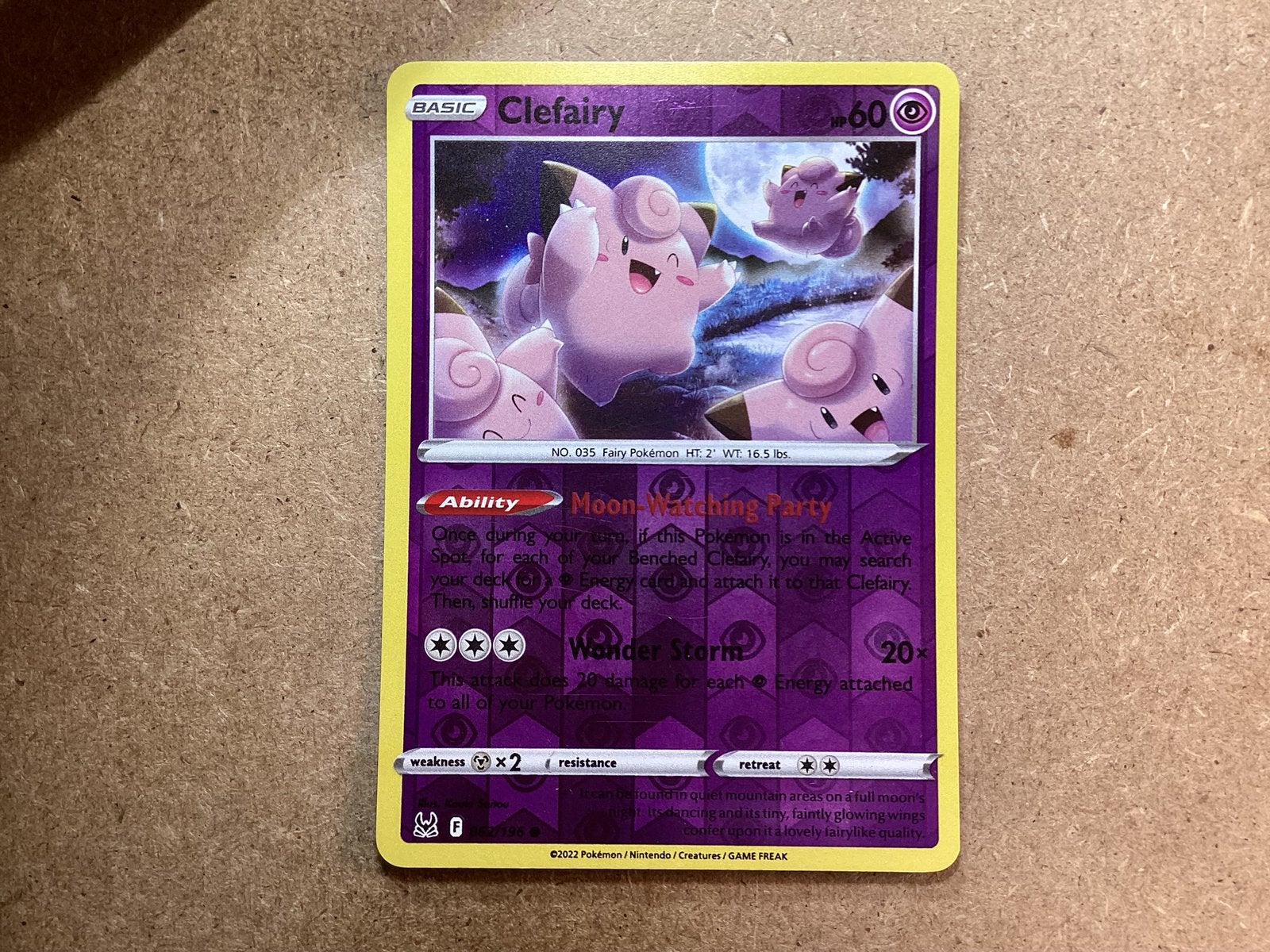 1x Clefairy [LOR 062/196] (Near Mint, Reverse Holo), Ophalen of Verzenden, Zo goed als nieuw, Losse kaart, Foil