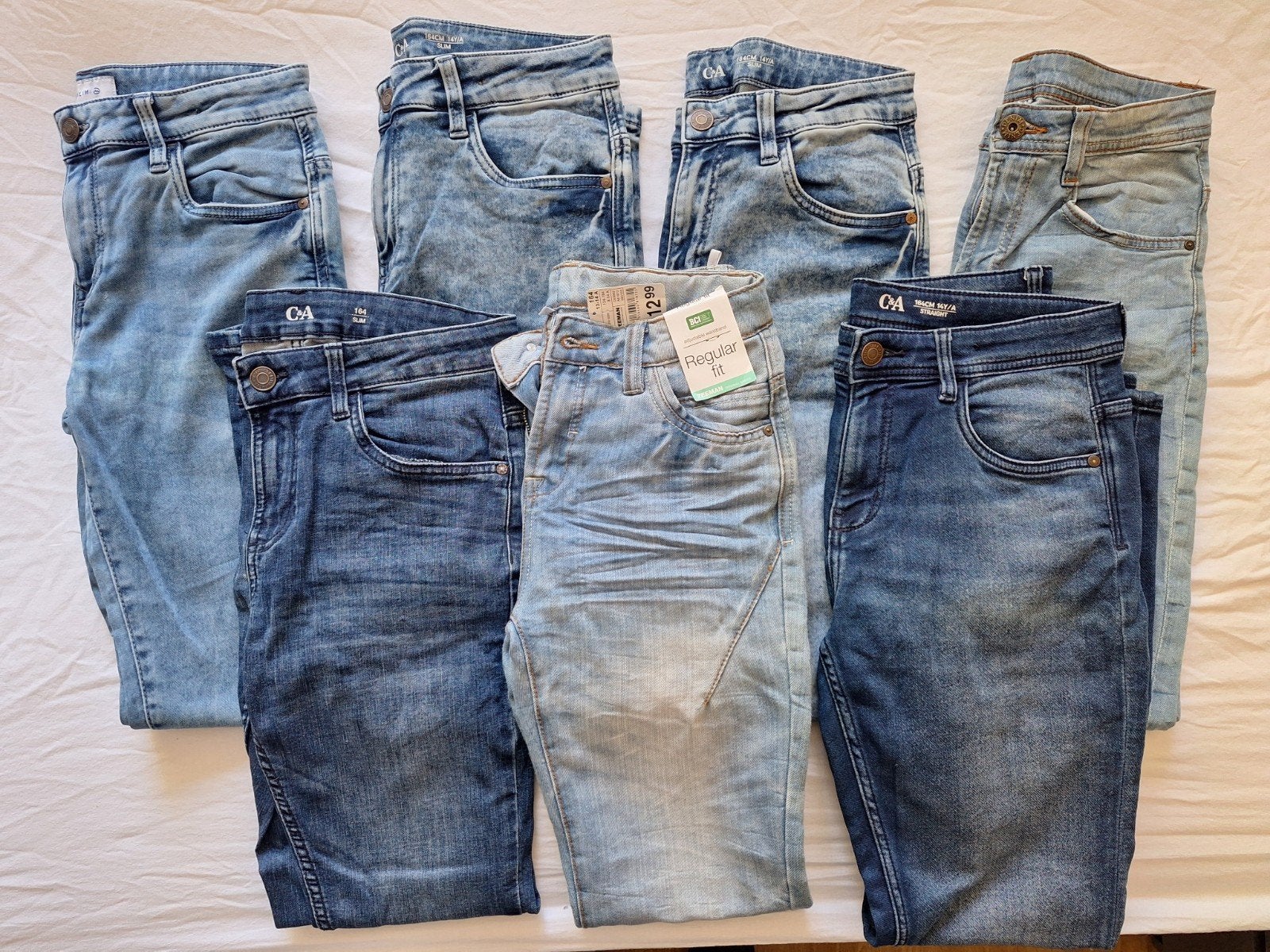 7 jeans mt 158/164, Ophalen of Verzenden, Zo goed als nieuw, Maat 158