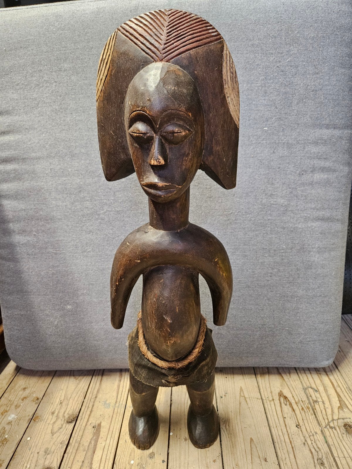 Antiek houten beeld - Afrikaanse stijl.  70 cm hoog., Ophalen